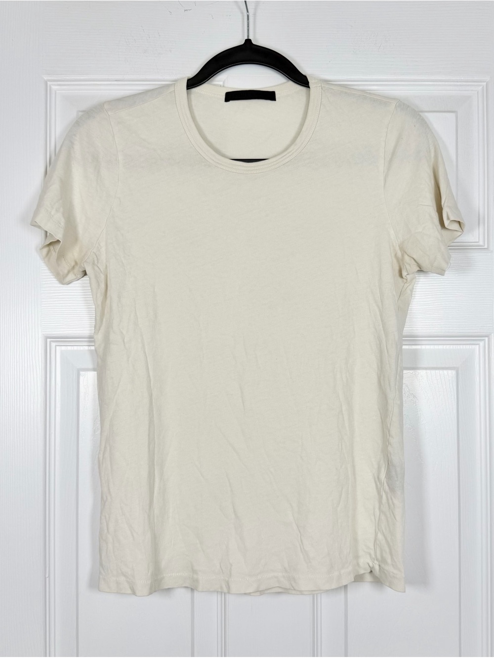 Jenni Kayne Size M • Cotton Slim Tee Ivory T-shirt Short Sleeve.